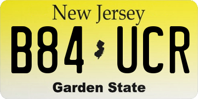 NJ license plate B84UCR