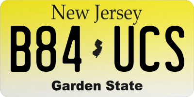 NJ license plate B84UCS