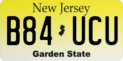 NJ license plate B84UCU