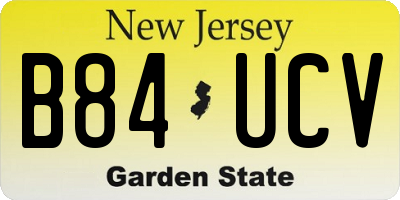 NJ license plate B84UCV
