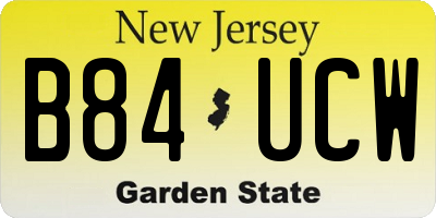 NJ license plate B84UCW