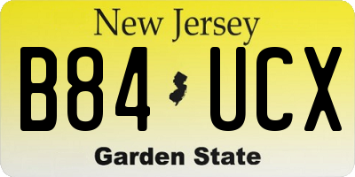 NJ license plate B84UCX