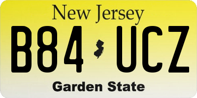 NJ license plate B84UCZ
