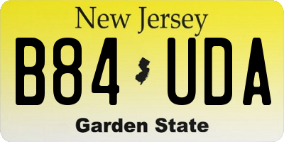 NJ license plate B84UDA