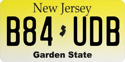 NJ license plate B84UDB