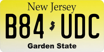 NJ license plate B84UDC