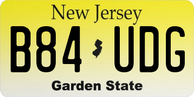 NJ license plate B84UDG