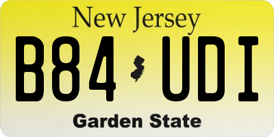 NJ license plate B84UDI