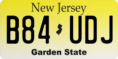NJ license plate B84UDJ