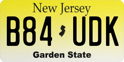 NJ license plate B84UDK
