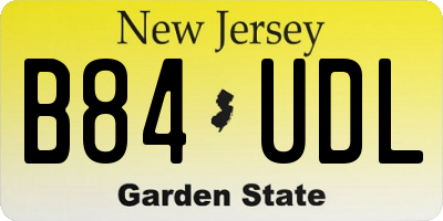NJ license plate B84UDL
