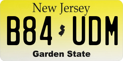 NJ license plate B84UDM