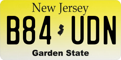 NJ license plate B84UDN