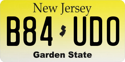 NJ license plate B84UDO