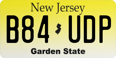NJ license plate B84UDP