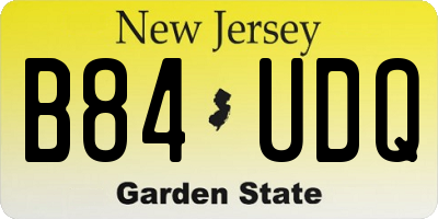 NJ license plate B84UDQ