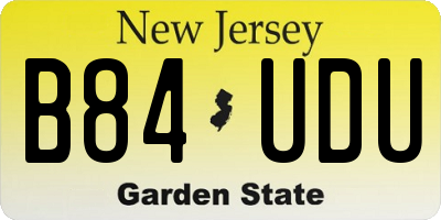 NJ license plate B84UDU
