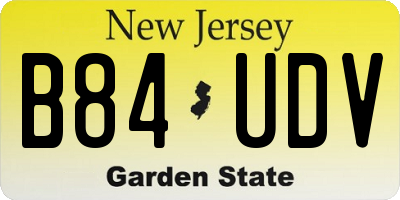 NJ license plate B84UDV