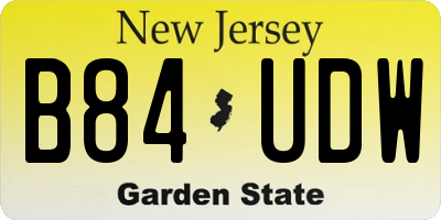 NJ license plate B84UDW