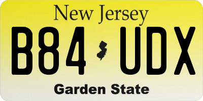 NJ license plate B84UDX