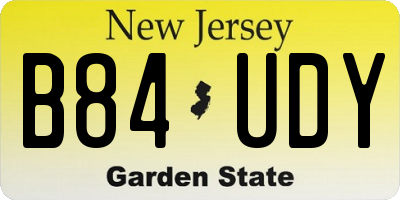 NJ license plate B84UDY