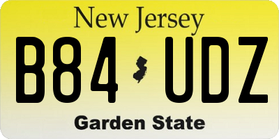 NJ license plate B84UDZ