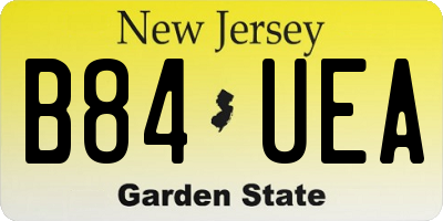 NJ license plate B84UEA