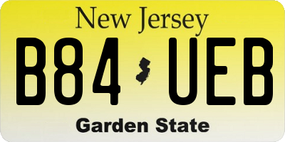 NJ license plate B84UEB