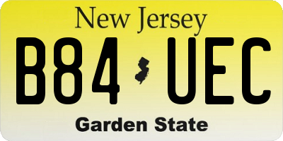 NJ license plate B84UEC