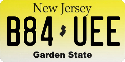 NJ license plate B84UEE