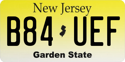 NJ license plate B84UEF