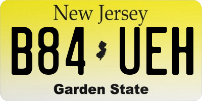 NJ license plate B84UEH