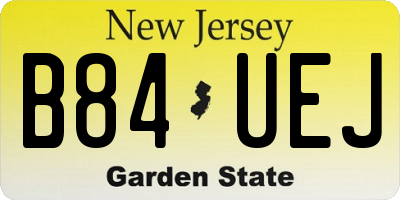 NJ license plate B84UEJ