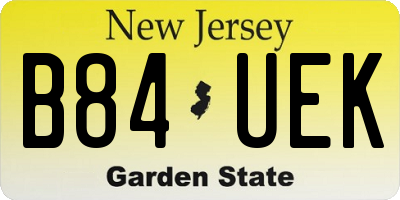 NJ license plate B84UEK