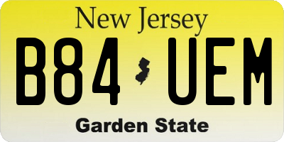 NJ license plate B84UEM