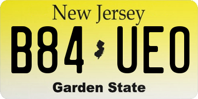 NJ license plate B84UEO