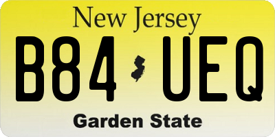 NJ license plate B84UEQ
