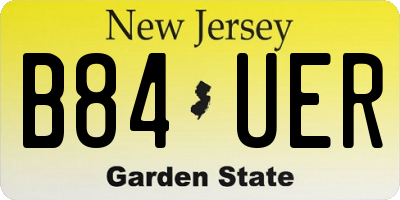 NJ license plate B84UER