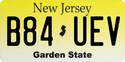 NJ license plate B84UEV