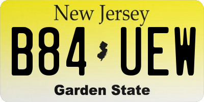 NJ license plate B84UEW