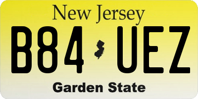 NJ license plate B84UEZ