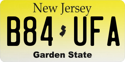 NJ license plate B84UFA