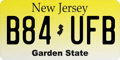 NJ license plate B84UFB