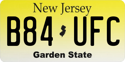 NJ license plate B84UFC