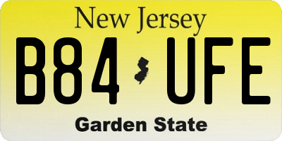 NJ license plate B84UFE