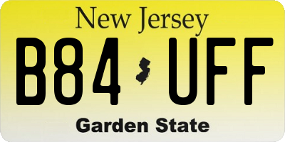 NJ license plate B84UFF