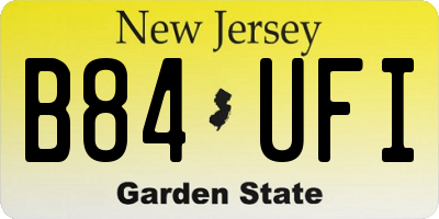 NJ license plate B84UFI