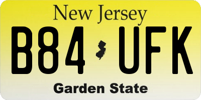 NJ license plate B84UFK