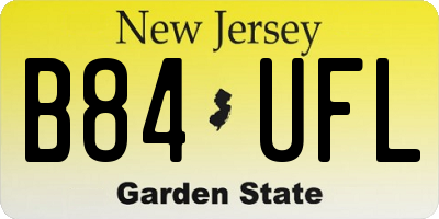 NJ license plate B84UFL