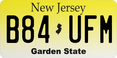 NJ license plate B84UFM